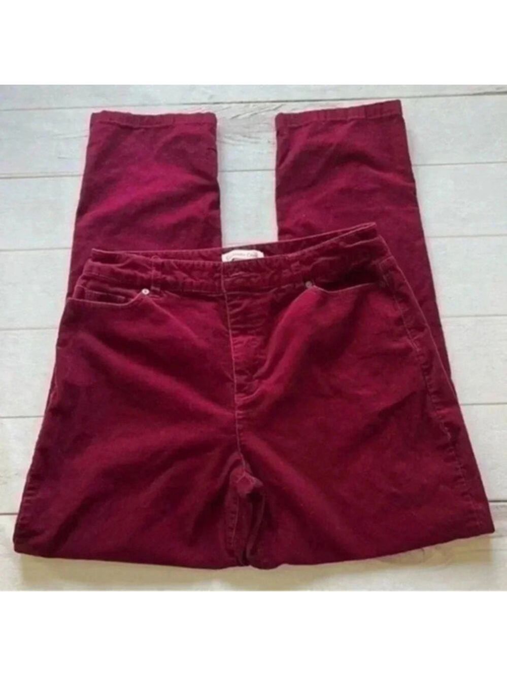 Coldwater Creek Womens burgundy red corduroy pants Size 8